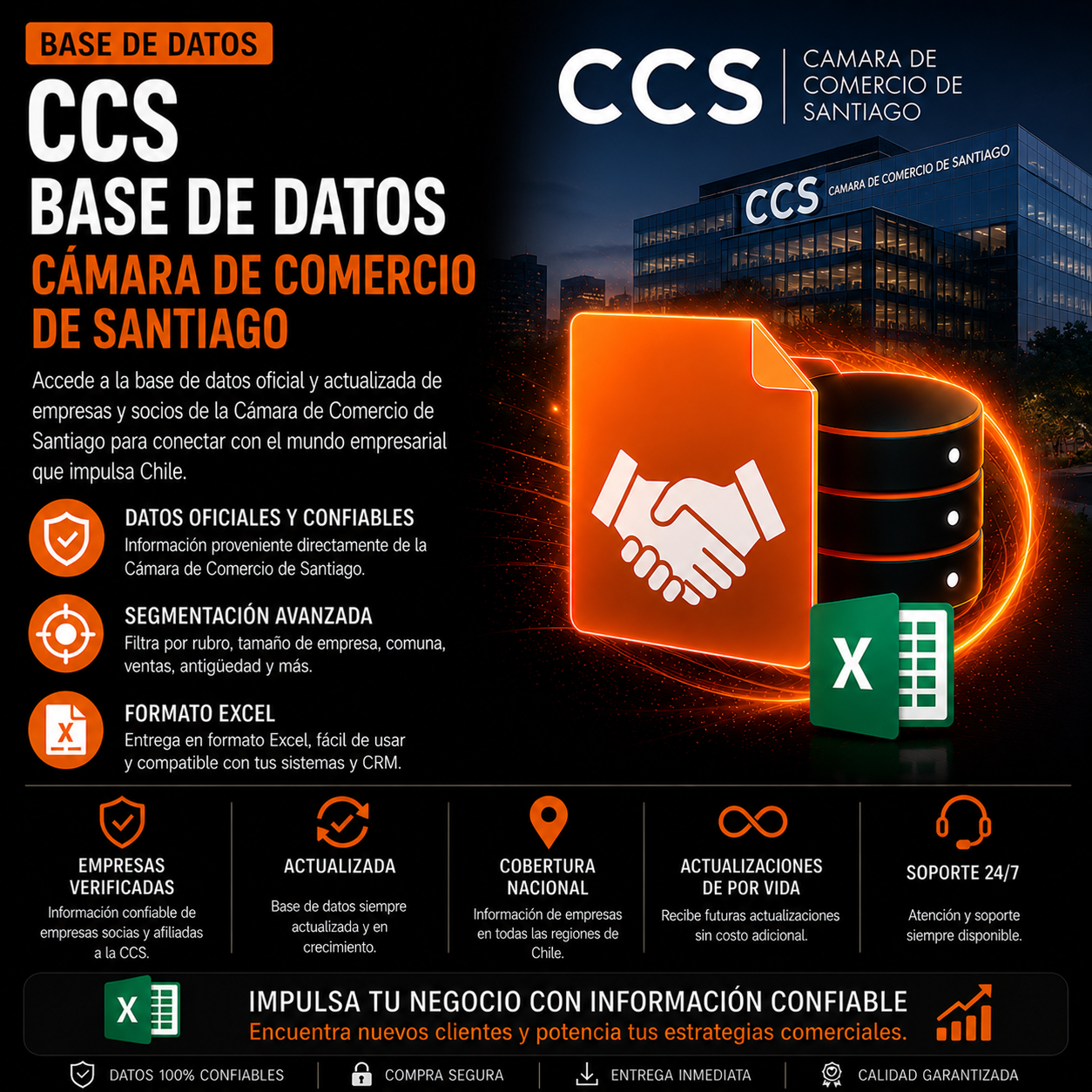 CCS Base de datos Cámara Comercio de Santiago 2026 | 83.000 posibles clientes archivo excel descargable