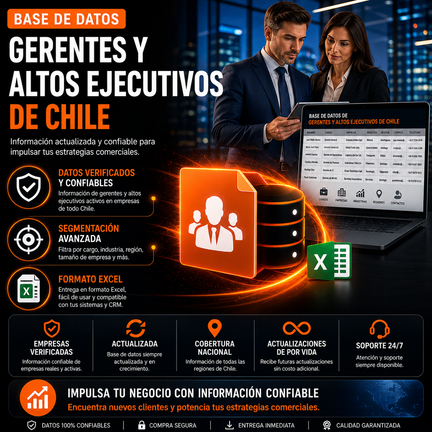 Base de datos Gerentes & Altos Ejecutivos 2026, desde 20.000 contactos, tomadores de decisión
