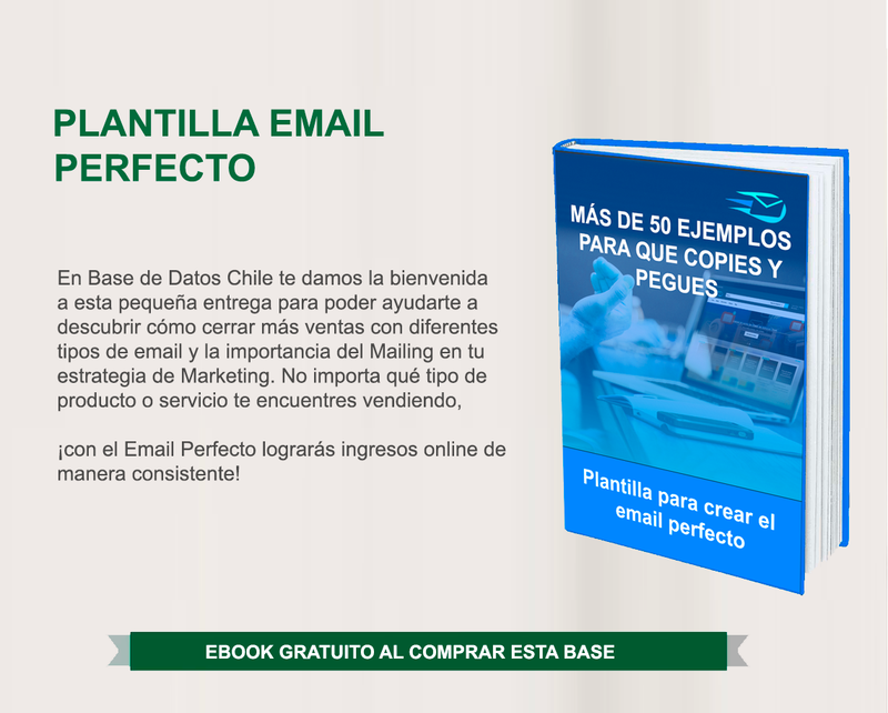 La Mejor Base de Datos de Chile 2023 (100.000 Contactos) , archivo excel + Plantilla del email perfecto [EBOOK].