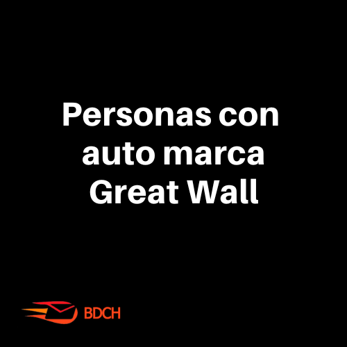 Base de datos personas con automóvil marca GREAT WALL (8.800 contactos) - Basededatoschile.cl | venta de contactos empresariales 
